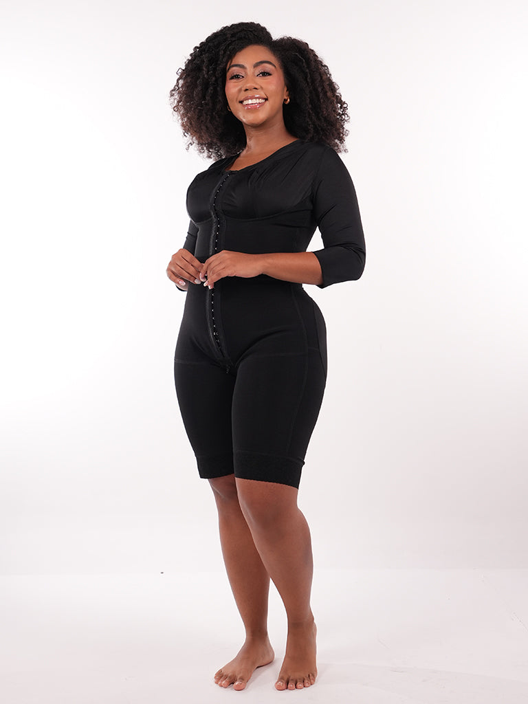Priko-Faja-Colombiana-completa-media-pierna-en-negro-para-postoperatoria-post-parto-y-uso-diario-con-etapas-1-2-3