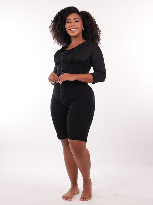 Priko-Faja-Colombiana-completa-media-pierna-en-negro-para-postoperatoria-post-parto-y-uso-diario-con-etapas-1-2-3